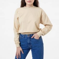 Los Angeles Apparel Women's 1804GD - Long Sleeve Garment Dye Cropped Mockneck