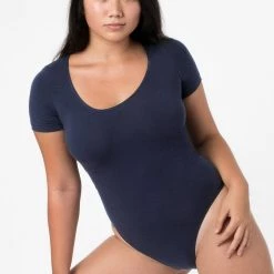 Los Angeles Apparel Women's B115CTS - Short Sleeve Thong Bodysuit