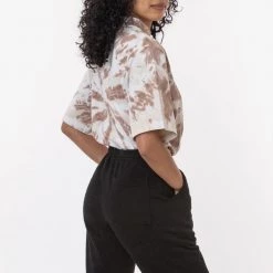 Los Angeles Apparel 1825TD - Tie Dye Oversized Short Sleeve High Mockneck T-shirt Women's