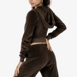 Los Angeles Apparel Women's VLR310GD - Garment Dye Velour Mid-Length Zip-Up Hoodie