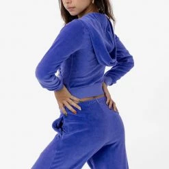 Los Angeles Apparel Women's VLR310GD - Garment Dye Velour Mid-Length Zip-Up Hoodie