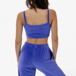 Los Angeles Apparel VLR316GD - Garment Dye Velour Spaghetti Crop Tank