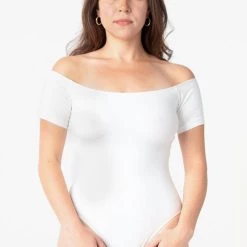 Los Angeles Apparel Women's B121CF - Off Shoulder Bodysuit