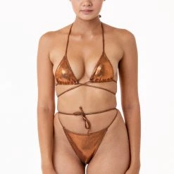 Los Angeles Apparel Women's RMH3004 - Shiny Matrix String Bikini Bottom