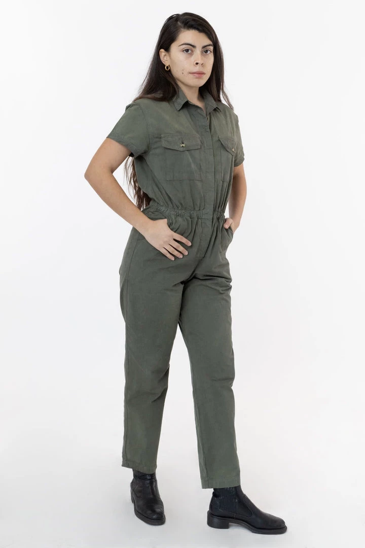 Los Angeles Apparel Women's RJC3201GD - Short Sleeve Utility Jumpsuit 7 Los Angeles Apparel Women's RJC3201GD - Short Sleeve Utility Jumpsuit