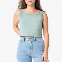 Los Angeles Apparel 1822GD - Garment Dye Crop Tank Women's