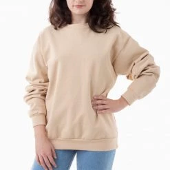 Los Angeles Apparel Women's HF07GD Unisex - 14oz. Garment Dye Heavy Fleece Pullover Crewneck Sweatshirt