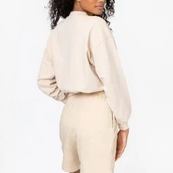 Los Angeles Apparel MWT06GD - Garment Dyed Cropped Mock Neck French Terry Pullover Women's