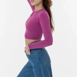 Los Angeles Apparel 83079GD - Garment Dye Long Sleeve Crop Top