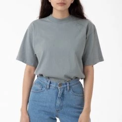 Los Angeles Apparel 1405GD Unisex - Short Sleeve Garment Dye Mockneck T-Shirt Women's