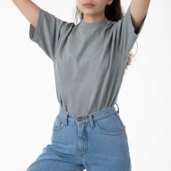 Los Angeles Apparel 1405GD Unisex - Short Sleeve Garment Dye Mockneck T-Shirt Women's