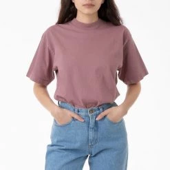Los Angeles Apparel 1405GD Unisex - Short Sleeve Garment Dye Mockneck T-Shirt Women's