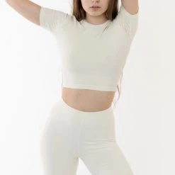 Los Angeles Apparel 83078GD - Garment Dye Short Sleeve Crop Top Women's