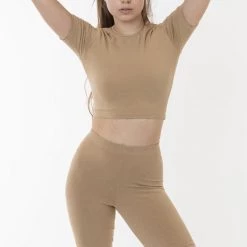 Los Angeles Apparel 83078GD - Garment Dye Short Sleeve Crop Top Women's