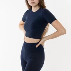 Los Angeles Apparel 83078GD - Garment Dye Short Sleeve Crop Top Women's