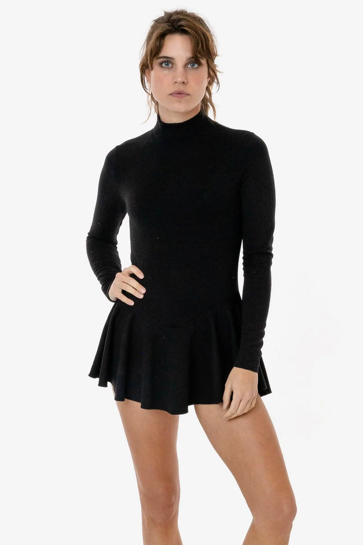 Los Angeles Apparel Women's PON410 - Ponte Long Sleeve Mockneck Skirted Leotard 4 Los Angeles Apparel Women's PON410 - Ponte Long Sleeve Mockneck Skirted Leotard