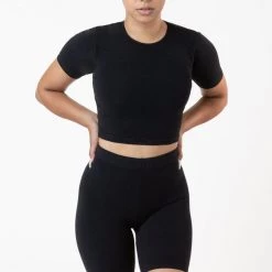 Los Angeles Apparel 83078GD - Garment Dye Short Sleeve Crop Top Women's