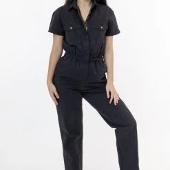Los Angeles Apparel Women's RJC3201GD - Short Sleeve Utility Jumpsuit