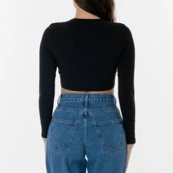 Los Angeles Apparel 83079GD - Garment Dye Long Sleeve Crop Top