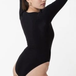 Los Angeles Apparel Women's B128CF - Long Sleeve Crossfront Bodysuit