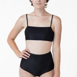 Los Angeles Apparel RRS075 - The Ribbed Minimalist Crop Swim Top