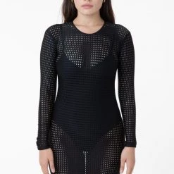 Los Angeles Apparel RNS309 - Long Sleeve Circle Mesh Dress Women's