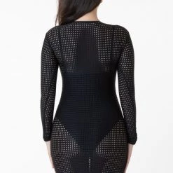 Los Angeles Apparel RNS309 - Long Sleeve Circle Mesh Dress Women's