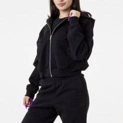 Los Angeles Apparel Women's HF-16 - 14oz. Cropped Heavy Fleece Zip Up Hooded Sweatshirt