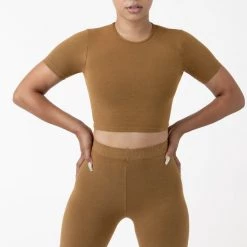 Los Angeles Apparel 83078GD - Garment Dye Short Sleeve Crop Top Women's