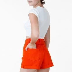 Los Angeles Apparel RBDW05GD - Bull Denim Garment Dye Cuff Short (Limited Edition) Women's