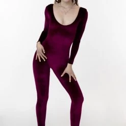 Los Angeles Apparel VVT228 - Velvet Long Sleeve Unitard