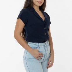 Los Angeles Apparel RCP345GD - Slim Fit Camp Collar Shirt Women's