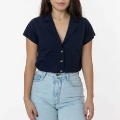 Los Angeles Apparel RCP345GD - Slim Fit Camp Collar Shirt Women's