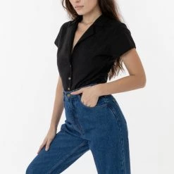 Los Angeles Apparel RCP345GD - Slim Fit Camp Collar Shirt Women's