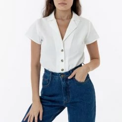 Los Angeles Apparel RCP345GD - Slim Fit Camp Collar Shirt Women's