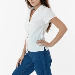 Los Angeles Apparel RCP345GD - Slim Fit Camp Collar Shirt Women's