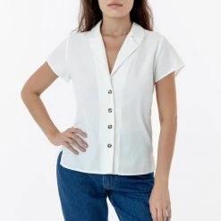 Los Angeles Apparel RCP345GD - Slim Fit Camp Collar Shirt Women's