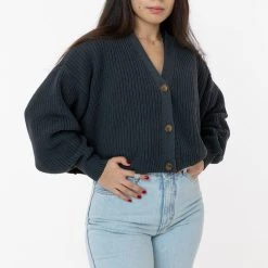Los Angeles Apparel FM35GD - Fisherman Cropped Cardigan