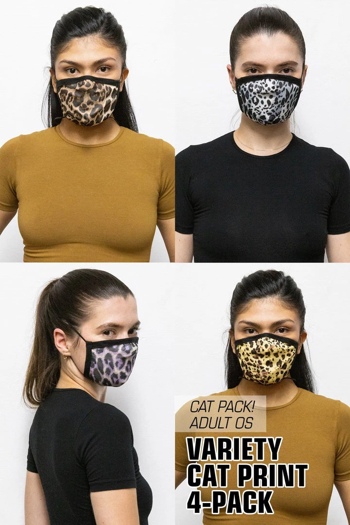 Los Angeles Apparel Women's FACEMASK4 - 4-Pack Cotton Mask 4 Los Angeles Apparel Women's FACEMASK4 - 4-Pack Cotton Mask