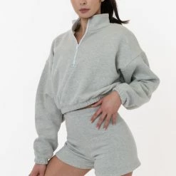 Los Angeles Apparel CF330 - Cotton Fleece High Waist Fitted Short Women's 10 Los Angeles Apparel CF330 - Cotton Fleece High Waist Fitted Short Women's