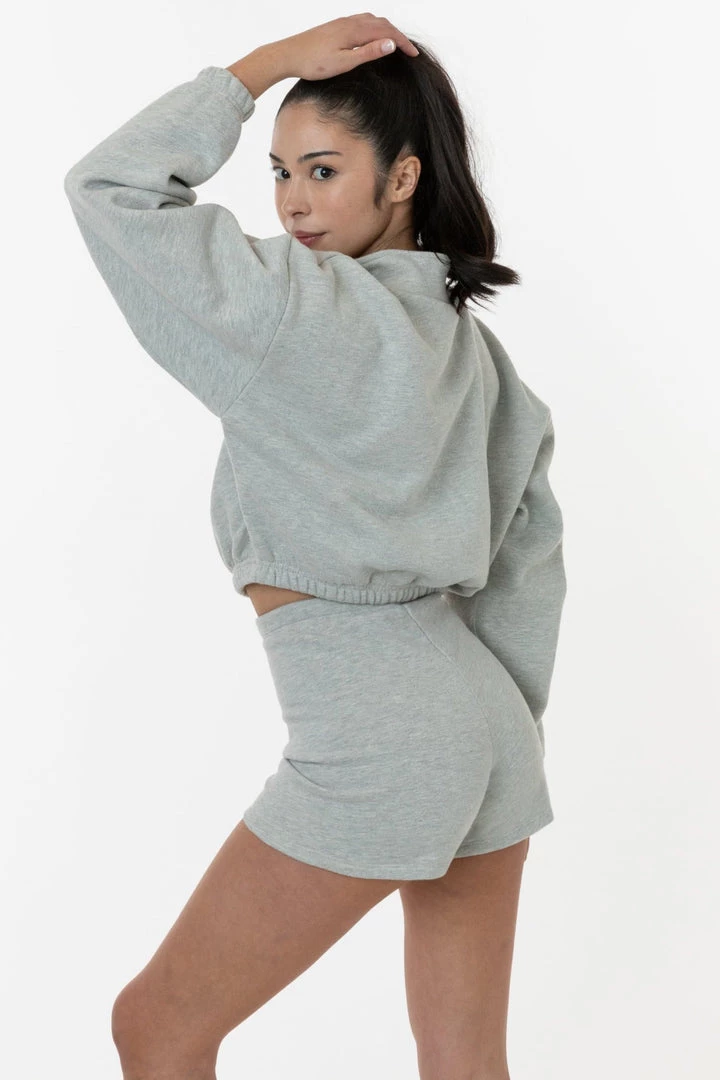 Los Angeles Apparel CF330 - Cotton Fleece High Waist Fitted Short Women's 6 Los Angeles Apparel CF330 - Cotton Fleece High Waist Fitted Short Women's