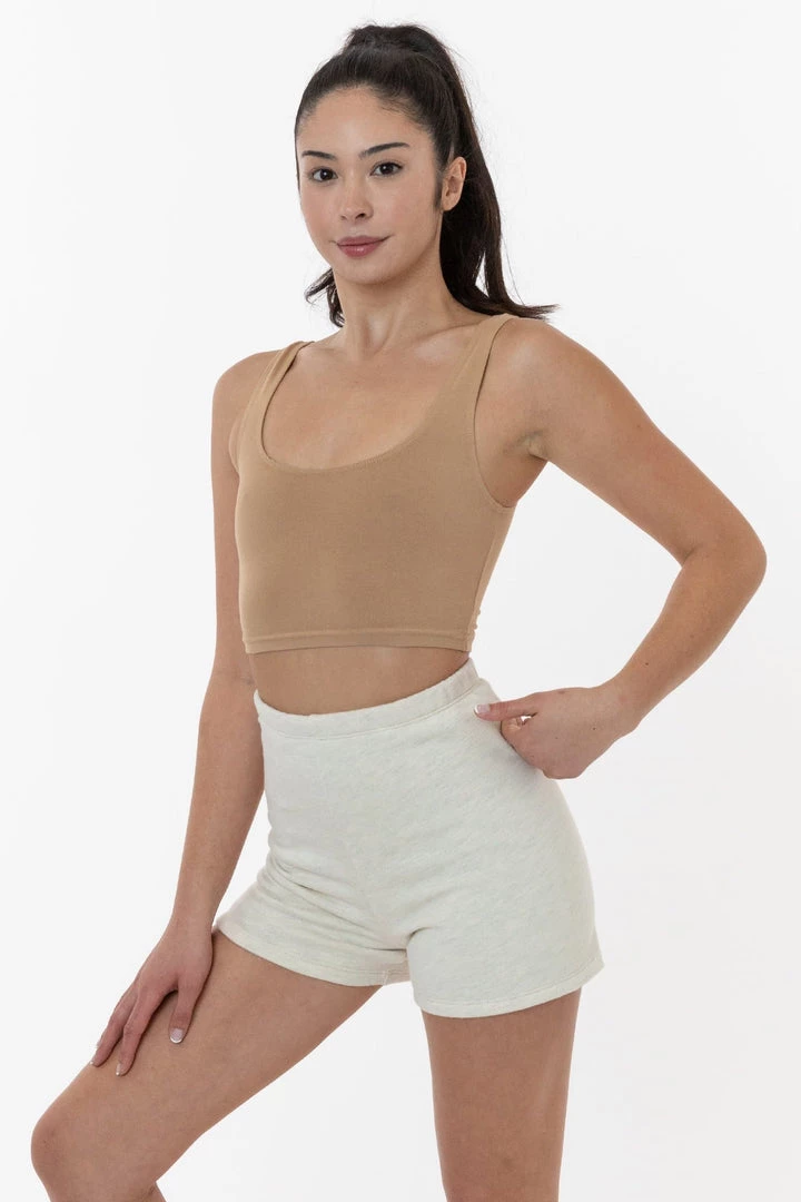 Los Angeles Apparel CF330 - Cotton Fleece High Waist Fitted Short Women's 8 Los Angeles Apparel CF330 - Cotton Fleece High Waist Fitted Short Women's