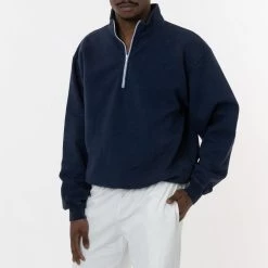 Los Angeles Apparel Men's CF408GD - 10 Oz. Garment Dye Cotton Fleece Half Zip Pullover