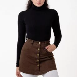 Los Angeles Apparel RCT380 - Cotton Twill Button-Front Skort Women's