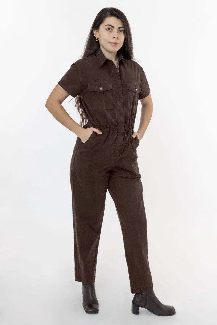 Los Angeles Apparel Women's RJC3201GD - Short Sleeve Utility Jumpsuit 5 Los Angeles Apparel Women's RJC3201GD - Short Sleeve Utility Jumpsuit