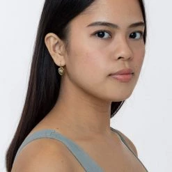 Los Angeles Apparel Women's GDLEFEAR - Leaf Earrings