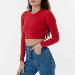 Los Angeles Apparel 83079GD - Garment Dye Long Sleeve Crop Top