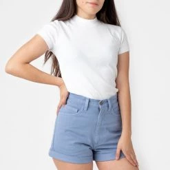 Los Angeles Apparel RBDW05GD - Bull Denim Garment Dye Cuff Short Women's