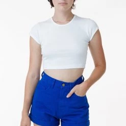 Los Angeles Apparel RBDW05GD - Bull Denim Garment Dye Cuff Short (Limited Edition) Women's