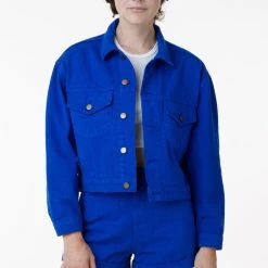 Los Angeles Apparel RBDW03GD - Garment Dye Cropped Bull Denim Jacket (Limited Edition) Women's